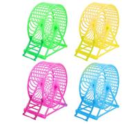 TOPPERFUN 4 Roues d'exercice Silencieuses pour Hamster en Plastique Solide, Lot de 4 Pièces Support, Accessoires Pratiques pour Petits Rongeurs en Cage