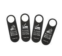 TOPPERFUN 4Pcs Panneau de Porte Réversible Ne Pas Déranger, Veuillez Nettoyer la Panneau de Porte en Cuir pour Hôtel, Étiquette de Porte de Bureau à Domicile Suspendue