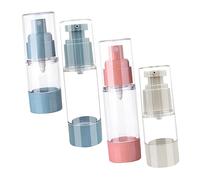 TOPPERFUN 4pièces Lot De Flacons Airless Vides Pour Crème Visage Et Lotion Distributeurs Pompe Pressurisée Portables Adaptés Aux Soins Peau Voyage