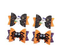 TOPPERFUN 4pièces Nœud Pour Cheveux Halloween Garçon Fille Fantôme Araignée Pince Fête Danse Lot De Barrettes Cheveux