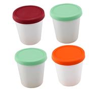 TOPPERFUN 4pièces Récipients à Dessert Pp Pots à Pudding Et Glace Couvercle Hermétique Empilable Pour Conservation Aliments