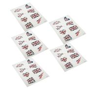 TOPPERFUN 5 ensembles Of Temporary Uk Flag Face Stickers For Soccer Fans Portable And Safe Patriotic Decals For Body Art And Event Decoration
