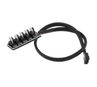 TOPPERFUN 5 Pièces Câble D'extension Ventilateur 4 Broches pour Fête Estivale, Adaptateur Alimentation PC Fonction Tachymètre et Centralisé des Fils, Noir Métal et Plastique