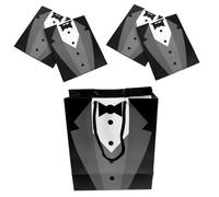 TOPPERFUN 5 Pièces Lot de Papier Pratiques Noirs Pochettes Chic pour Cadeaux Souvenirs et Friandises Emballage Mariage Fête Anniversaire et Boutique