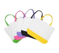 TOPPERFUN 5pièces Sacs Cabas Toile pour Femmes avec Larges Bandoulières Colorés et Réutilisables Grands Sacs de Courses Tissu pour Ranger Les Articles et Réaliser des Créations DIY