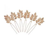 TOPPERFUN 6 Pcs Accessoires pour Cheveux de Mariée Épingles Décoratives Feuille Forme U Faciles à Insérer sans Abîmer Cheveux Élégantes pour Cérémonies Importantes et Voyages de Noces