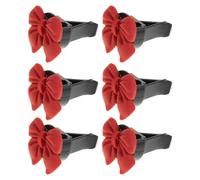 TOPPERFUN 6 Pièces Diffuseur de Parfum Voiture Clip Nœud Rouge en Résine, Désodorisant Multiusage, Installation Facile pour Ventilation Auto, Maison et Bureau