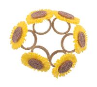 TOPPERFUN 6 Pièces Flower Napkin Rings Set Sunflower Design Napkin Holder for Spring and Holiday Table Decorations and Compact Serviette Buckles for Everyday Use