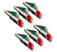 TOPPERFUN 6pcs Épingle de Revers en Métal Drapeau Palestine, Alliage de Zinc Solide, Facile à Attacher, Épingle de Costume pour Homme, Accessoire Stylé pour Chapeau ou Chemise