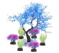 TOPPERFUN 7Pièces Décorations pour Aquarium Réalistes pour Réservoirs de Poissons Accessoires de Paysage pour Habitats