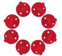 TOPPERFUN 8 Pièces Pochette à Couverts de Noël, Porte-Couverts Boule, Feutre Rouge, Légère, pour Maison et Restaurant, Décoration de Table Festive