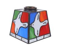 TOPPERFUN Abat-jour en Verre de Remplacement Vintage, Abat-jour en Verre de Bureau, Vitrail Multicolore, Design Français, Facile à Installer, pour Bureau et Lampadaire