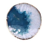 TOPPERFUN Agate Stone Coaster with Edge Natural Round Creative Mug Pad for Heat Insulation and Table Protection Unique Home Décor Couleur Aléatoire Couleur Aléatoire