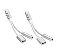 TOPPERFUN Alliage D'aluminium Adaptateur Audio Type-c 2 Pièces | Nylon Tressé, Format Léger et Simple, Argenté, pour Écouteurs Usb-c et Usage Quotidien