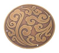 TOPPERFUN Applique Décorative en Laiton 11 CM Style Chinois Antique Décalcomanie Ronde Sculptée pour Portes D’Armoire Décoration Vintage pour Mobilier et Aménagement Intérieur