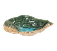 TOPPERFUN Assiette en Céramique Forme Coquille D'huître Plateau de Service Alimentaire Surface Lisse Facile à Nettoyer pour Bars et Restaurants