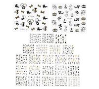 TOPPERFUN Autocollants Chatons Auto-adhésifs pour Ongles Motifs 16pcs Plusieurs styles Couleurs 3d, Design Unique en Différentes Manucure Maison et Salon