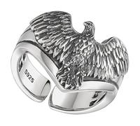 TOPPERFUN Bague Aigle Ajustable en Cuivre Surface Intérieure Polie Lisse, Confortable à Porter, Style Rétro Élégant Usage Quotidien