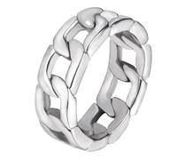 TOPPERFUN Bague Chaîne à Maillons Homme, Acier Inoxydable et Titane, Effet Creux, Taille 11, Style Urbain, Anneau Épais pour Usage Quotidien