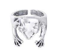 TOPPERFUN Bague Rétro en Alliage Ajustable Motif Grenouille, Décoration pour Doigts, Bague Décorative Unisexe pour Usage Quotidien et Soirées, 1 Pièce