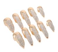 TOPPERFUN Bagues à Ongles Griffes Gothiques Accessoire Costume Résistant 10 Pièces en Alliage de Zinc Artificiels pour Danse Ventre et Performances