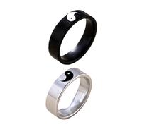 TOPPERFUN Bagues De Couple Yin Yang Tai Chi En Acier Inoxydable, Ensemble 2 Pièces Unisexe, Bijoux Pour Lui, Anneaux Assortis Symboles D’équilibre, Fête, Quotidien, Taille Unique