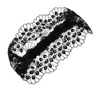 TOPPERFUN Bandeau Mécanisme Antidérapant Floral en Dentelle Large pour Femmes Noir Tissu Léger Accessoire Coiffure Élégant et Polyvalent pour Maquillage ou Soins du Visage