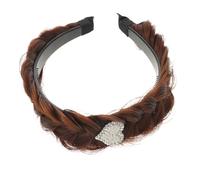 TOPPERFUN Bandeau Tressé Large Queue de Poisson Strass Marron Clair en Cheveux Synthétiques, Bandeau pour Femmes et Filles, Accessoire Cheveux Élégant pour Usage Quotidien et Occasions