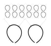 TOPPERFUN Bandeaux à Cheveux Noirs Ressort 7 CM 15 Pièces Accessoires DIY pour Serrage-Tête à Fabriquer Bandeaux pour Femmes et Filles Matériel pour Coiffure et Créations Personnalisées