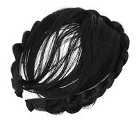 TOPPERFUN Bandes De Cheveux Tressées Argentées Extensions De Cheveux Bandeaux à Frange