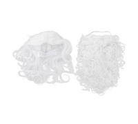 TOPPERFUN Barbe et Perruque Père Blanche Bouclée Ensemble Accessoire Costume Adulte pour Fête de Cosplay