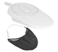 TOPPERFUN Bassin de Lit Portable Blanc en Plastique Couvercle, Pot D'urine pour Patients Alités, Adapté aux Personnes Âgées et Handicapées, Pot de Chambre Ménager Facile à Nettoyer, Usage