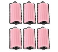 TOPPERFUN Bigoudis pour Cheveux Longs en Éponge Rose, Lot de 6pcs, Rouleaux Chauffants sans Effort Effet Brushing Rapide à Domicile et Usage Professionnel