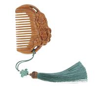 TOPPERFUN Bois de Santal Sculpté à Bois Motif Lotus Accessoire Démêlant Compact et Portable pour Usage Salon