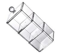 TOPPERFUN Boîte à Coton Démaquillant Transparente 9,2x9,2x23 Cm en Acrylique avec Étanchéité, Rangement Cosmétique pour Accessoires Et Bijoux, Organiseur Salle De Bain Polyvalent