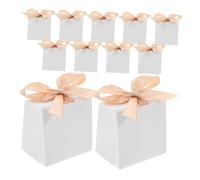 TOPPERFUN Boîte à Dragées Blanche en Papier avec Ruban, 50 Sets, pour Mariage et Célébrations Spéciales, Coffrets pour Friandises et Présents