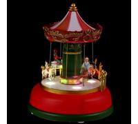 TOPPERFUN Boîte à Musique de Noël Carrousel Lumineux en Plastique, Décor de Table, Joue Musique, pour Anniversaire et Anniversaire de Mariage
