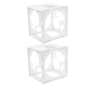 TOPPERFUN Boîte de Mesure pour Ballons 11 Trous Lot de 2 Cube de Calibrage Pliable en Plastique Outil Précis pour Décoration Fête Anniversaire et Mariage Accessoires Dimensionnement