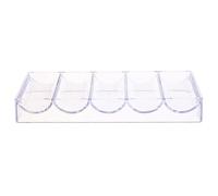 TOPPERFUN Boîte de Rangement Acrylique Transparente Design à Cinq Compartiments pour 100 Jetons de Poker Support Solide pour Organiser et Stocker Vos Jetons de Jeu