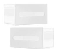 TOPPERFUN Boîte de Rangement Murale Blanche à Tiroirs 2pcs en Hips, Design Transparent, Multi-Usage pour Cosmétiques et Petits Accessoires pour Salle de Bain et Chambre
