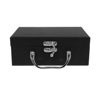 TOPPERFUN Boîte de Rangement Portable Noire avec Poignée, Valise en Papier Épais, Organisateur de Bureau Compact, Boîte Multifonctionnelle pour Papeterie et Objets Personnels, Maison Bureau
