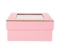 TOPPERFUN Boîte Présent Saint-Valentin en Carton 15X15X7 CM Rose avec Fenêtre Transparente Coffret pour Fleurs et Pâtisseries Emballage Polyvalent pour Mariage et Anniversaire