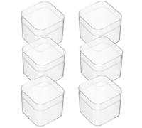 TOPPERFUN Boîtes Carrées Transparentes pour Bijoux et Cupcakes, Lot de 6 en Plastique Robuste, Couvercles, pour Mariage ou Rangement Solide