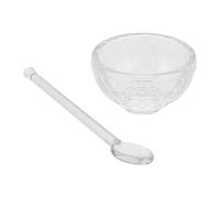 TOPPERFUN Bol en Verre Transparent pour Masque Facial Petit Format Résistant aux Chocs Thermiques avec Cuillère de Mélange pour Salons de Beauté et Soins Spa Outil Professionnel pour