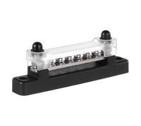 TOPPERFUN Bornier de Distribution D'énergie Résistant à Corrosion en Pbt 150a avec 6 Terminaux et Couverture Transparente, Résistant la Corrosion pour Moto et Véhicule Récréatif