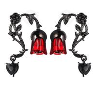 TOPPERFUN Boucles D’oreilles Gothiques Roses Stylées en Alliage Hypoallergénique pour Femmes et Adolescentes, Bijoux Vintage Légers pour Soirée et Fête, Motif Rose Épine Taille