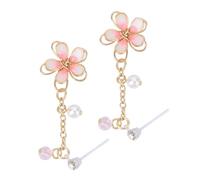 TOPPERFUN Boucles D'oreilles Cerisier Doubles Pendants D'oreilles En Résine Bijoux Pour Femmes Présent Unique Pour Décoration De Fleur Délicate