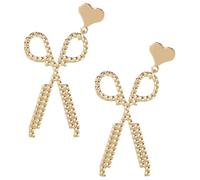 TOPPERFUN Boucles D'oreilles pour Femmes en Métal Léger Forme Ciseaux Dorées, Design Délicat et Esthétique, pour Soirées et Rendez-