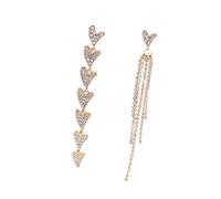 TOPPERFUN Boucles Oreilles Asymétriques Cœur Pendantes Alliage Léger pour Femmes Décor Délicat Plaqué Or Rose Élégance et Confortable