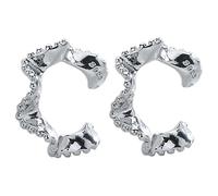 TOPPERFUN Boucles Oreilles Clips Vagues Blanc Platine Bijoux Oreille sans Piercing pour Femmes Manchette Cartilage Élégante et Accessoires Mode pour Toutes Occasions